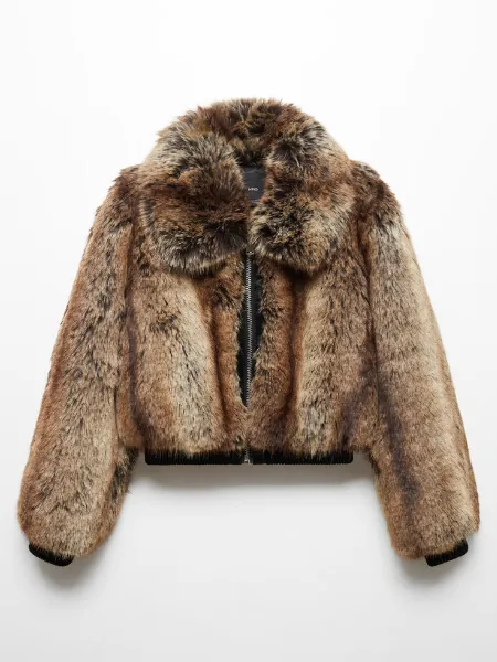 Cropped Fur Effect Jacket
